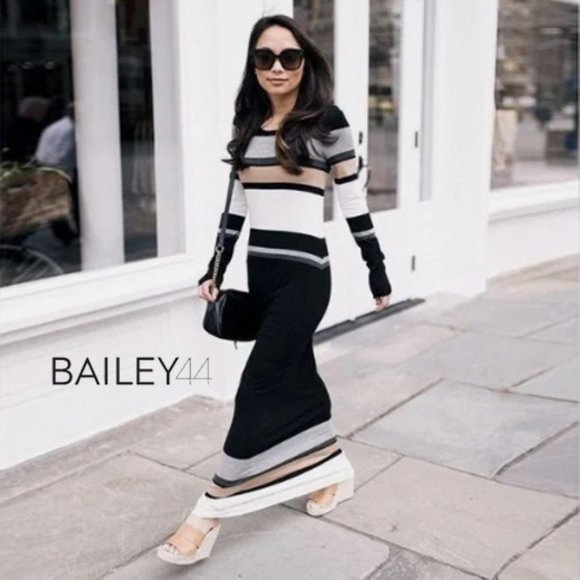 Bailey 44 Dresses & Skirts - Anthropologie Bailey 44 Norwich Stripe Lined Knit Maxi Dress Super Soft Size S